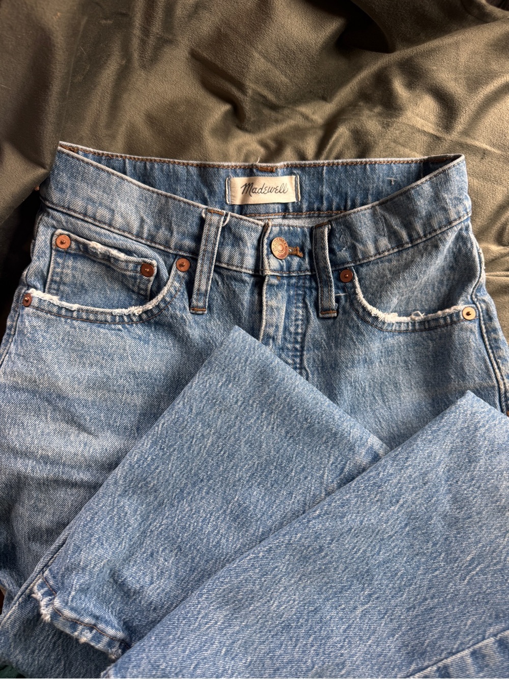 Madewell Light Blue Cropped Straight Jeans